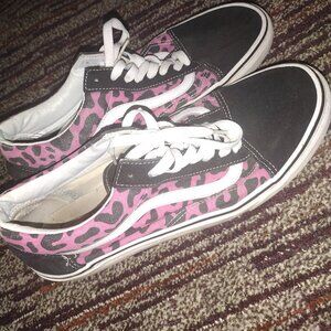 Vans pink cheetah print skate shoes
